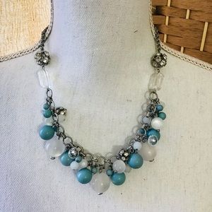 Silver/turquoise costume necklace